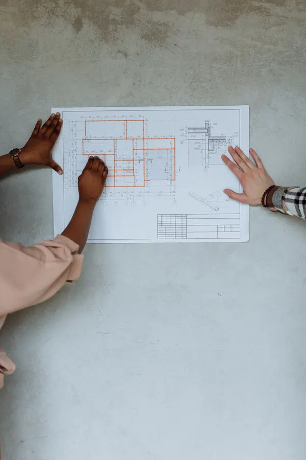 Detailed architectural and engineering drawings
